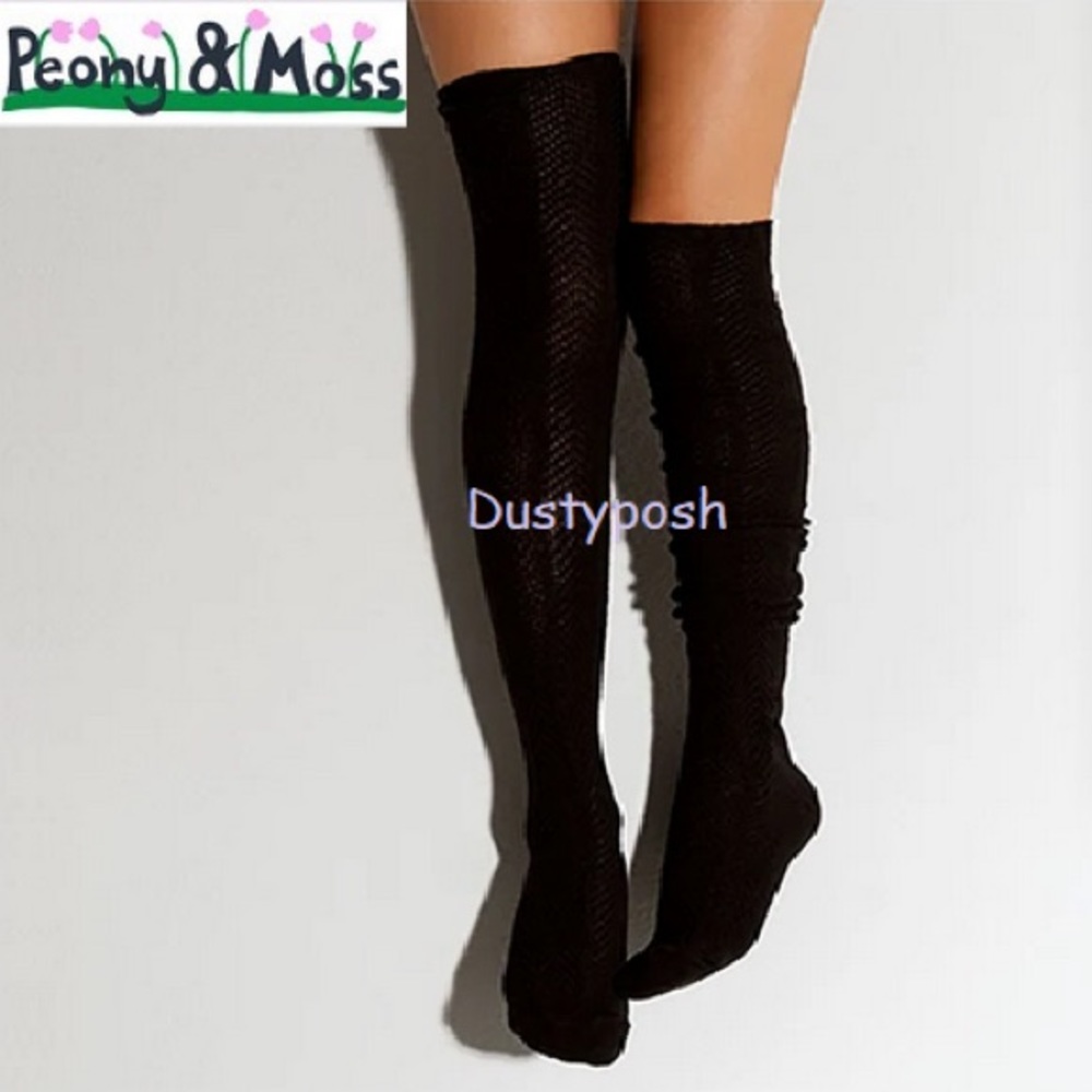Peony & Moss Thigh High Knit Over Knee Socks Anthropologie School Girl Cable OTK